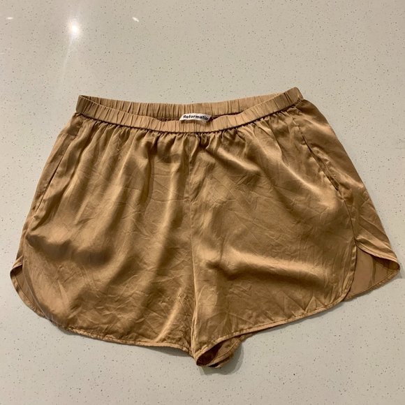 Reformation Pants - Reformation Gold Nero Silk Shorts